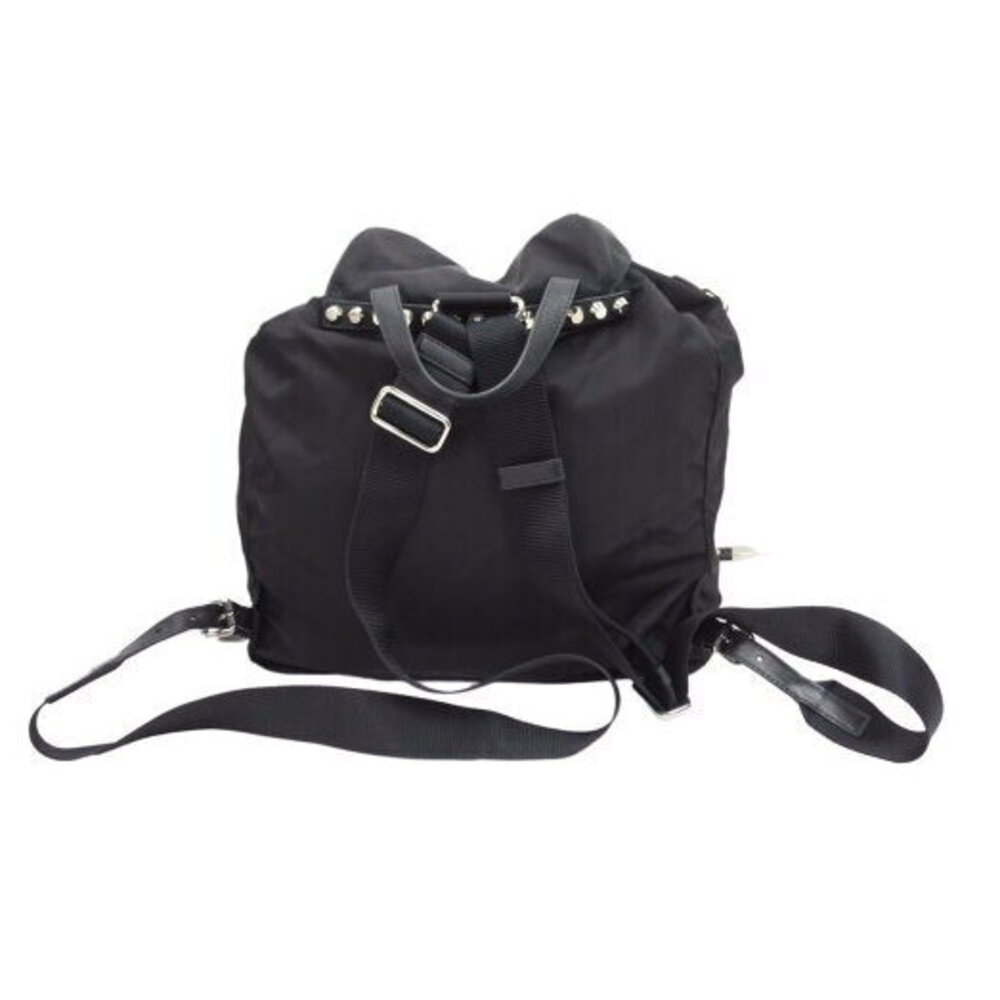 Prada Stud Nylon Backpack Triangular Plate Leather - image 2